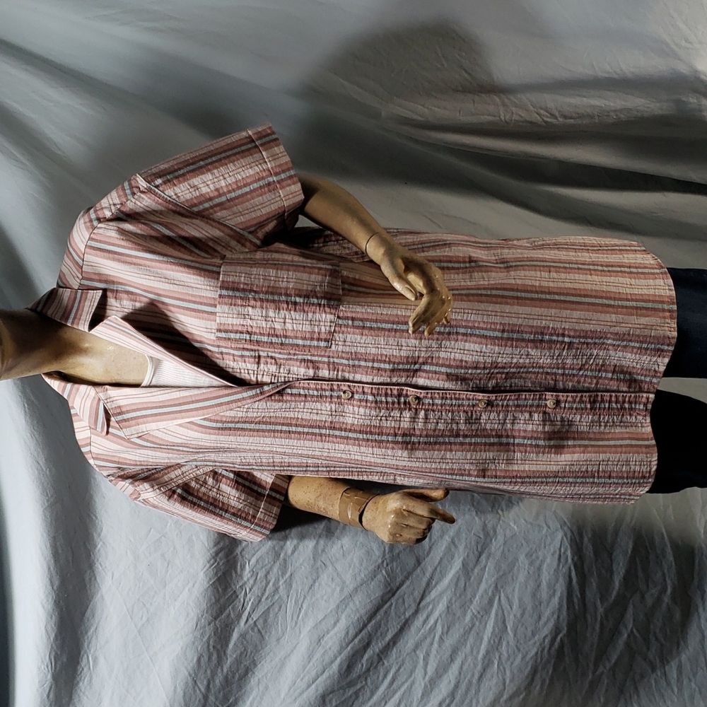 We the Free Free People Women's Poolside Stripe Boyfriend Shirt Size Large